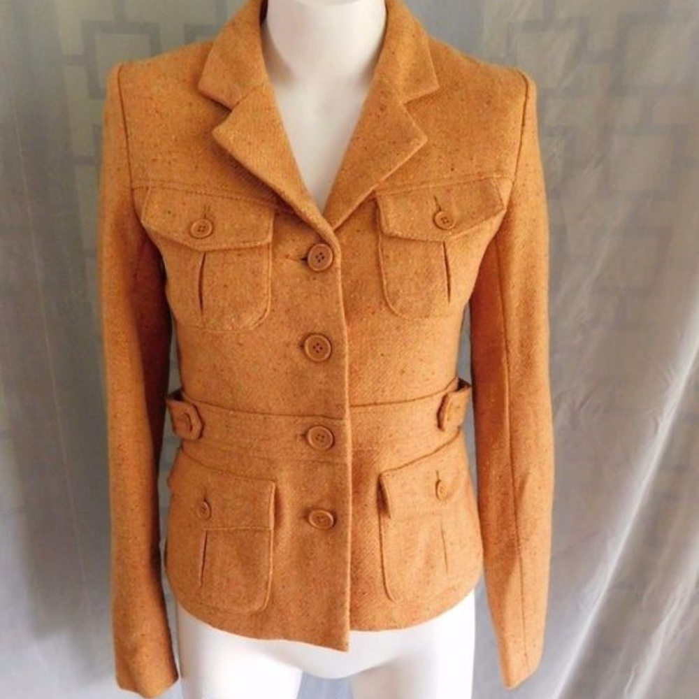Fossil 70's Style Mustard Yellow Wool Blend Jacket